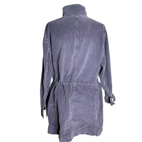 J Jill Stretch Utility Jacket Adjustable Waist 2XL Grey Purple Cotton Pockets - Picture 4 of 8